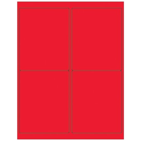 Bsc Preferred 4 x 5'' Fluorescent Red Rectangle Laser Labels, 400PK BUY00025494